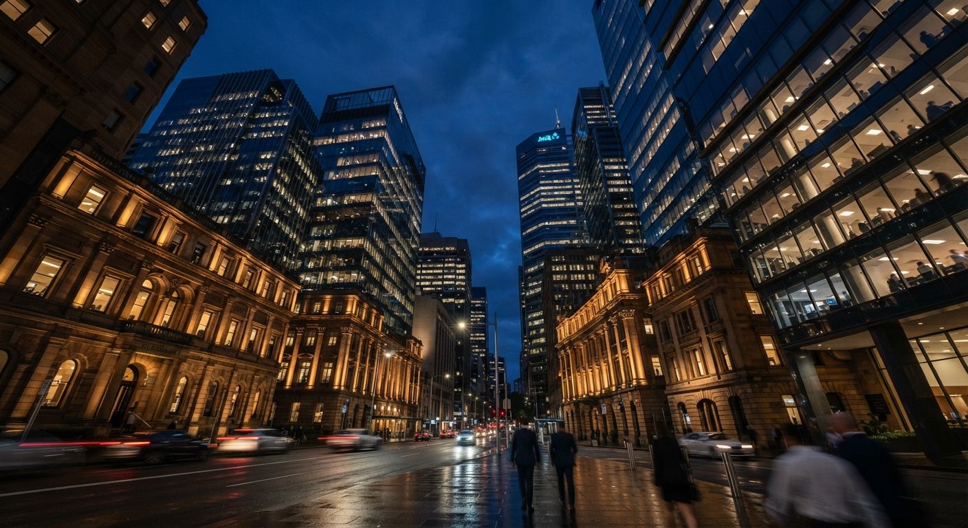 Sydney city buildings at dusk
