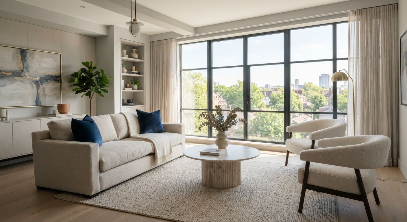 Bright refurbished apartment living room